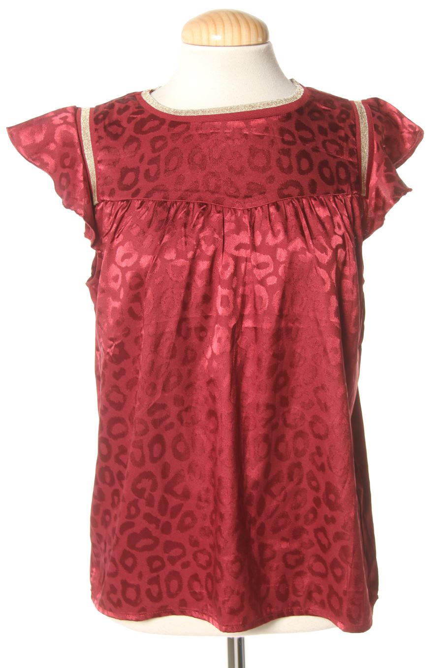 Blusa de manga corta de Grace & Mila de la talla S, de color burdeos