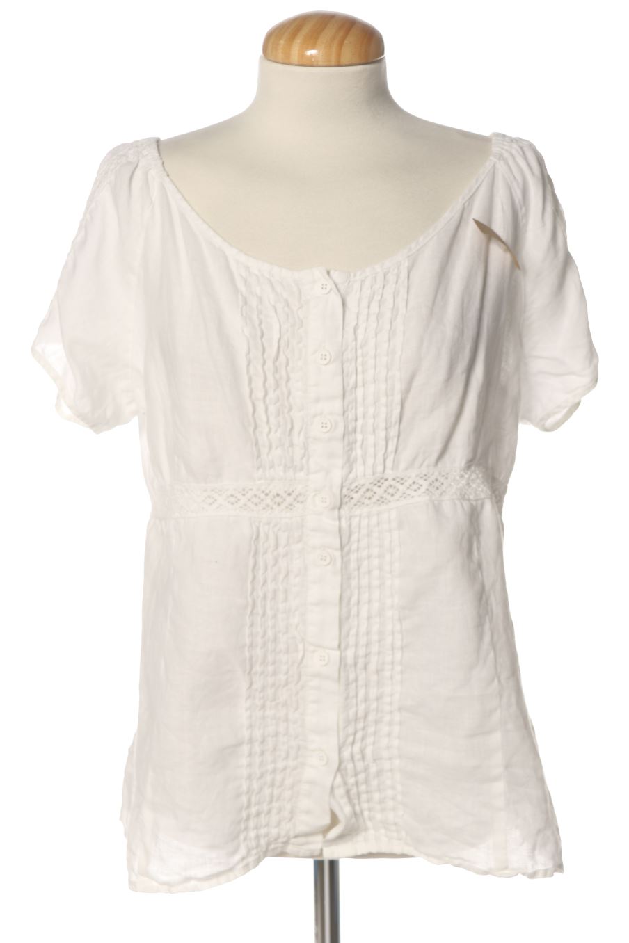 Blouse à manches courtes Luisa Vettori de la taille XL, de couleur blanc