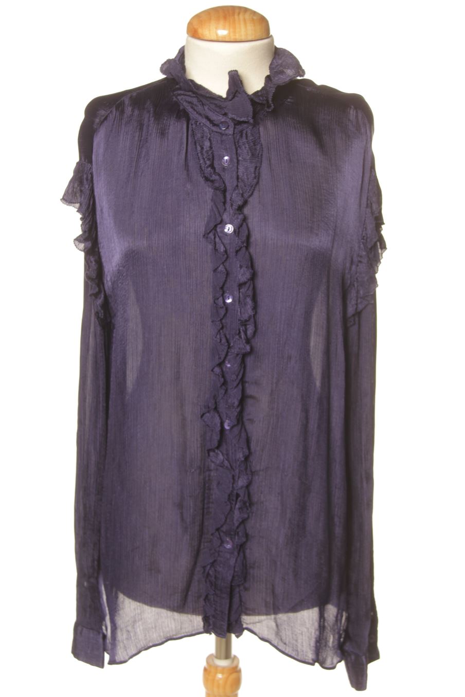 Langärmelige Bluse von Massimo Dutti Größe 42, Farbe Marineblau, für