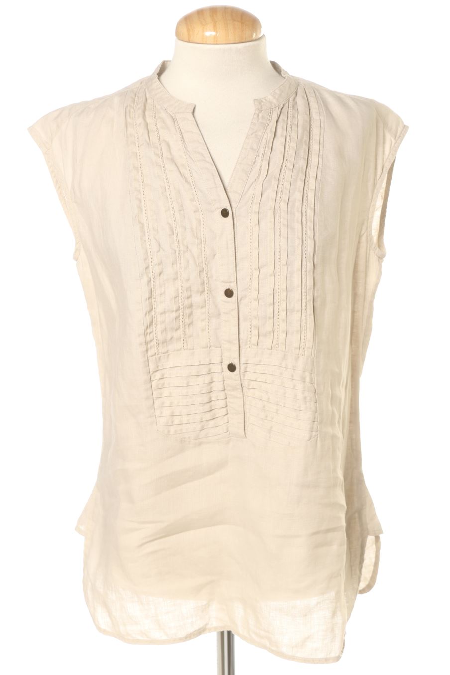 Blouse à manches courtes Zendra de la taille 40, de couleur beige