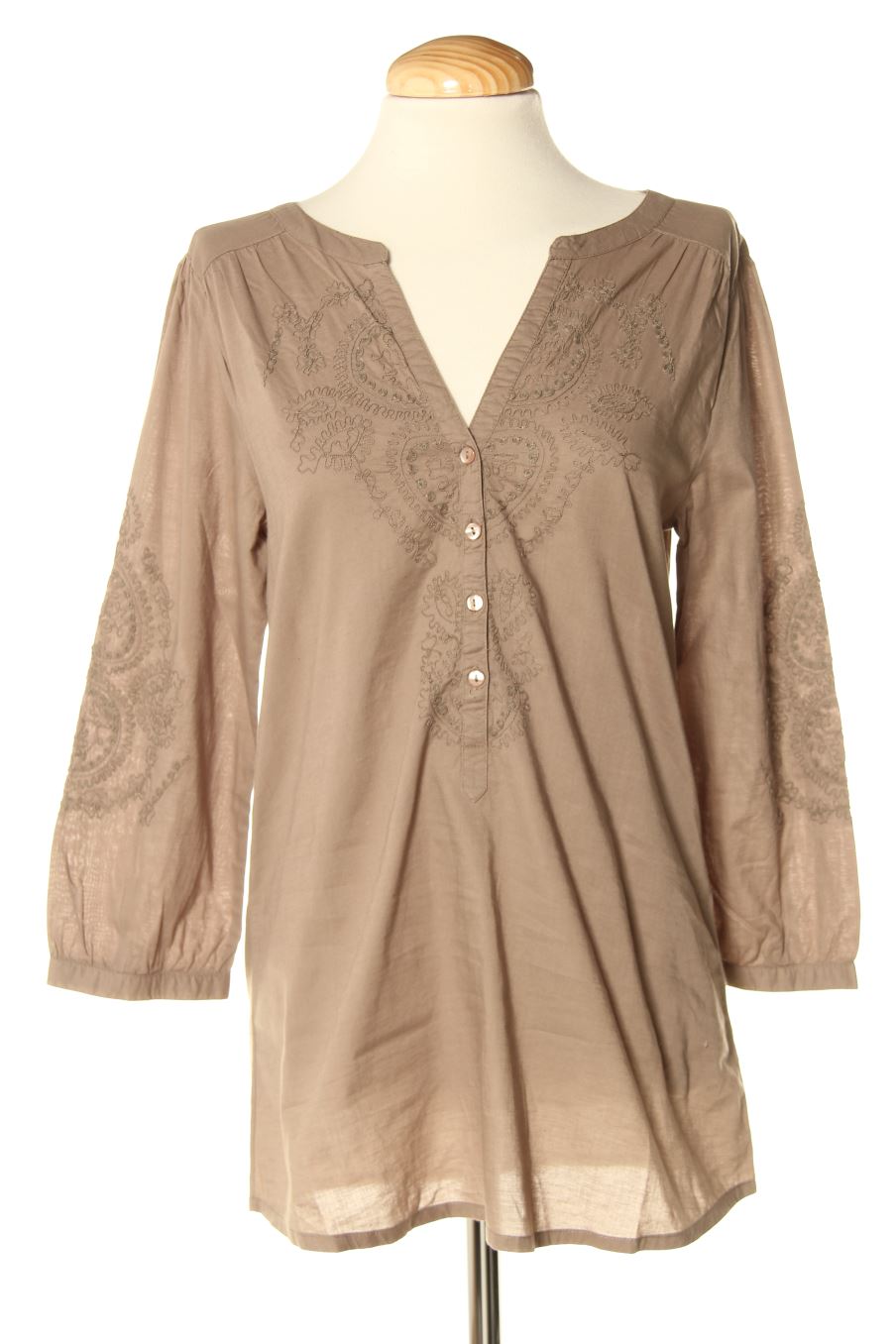 Blouse à manches longues Camaieu de la taille 38, de couleur marron