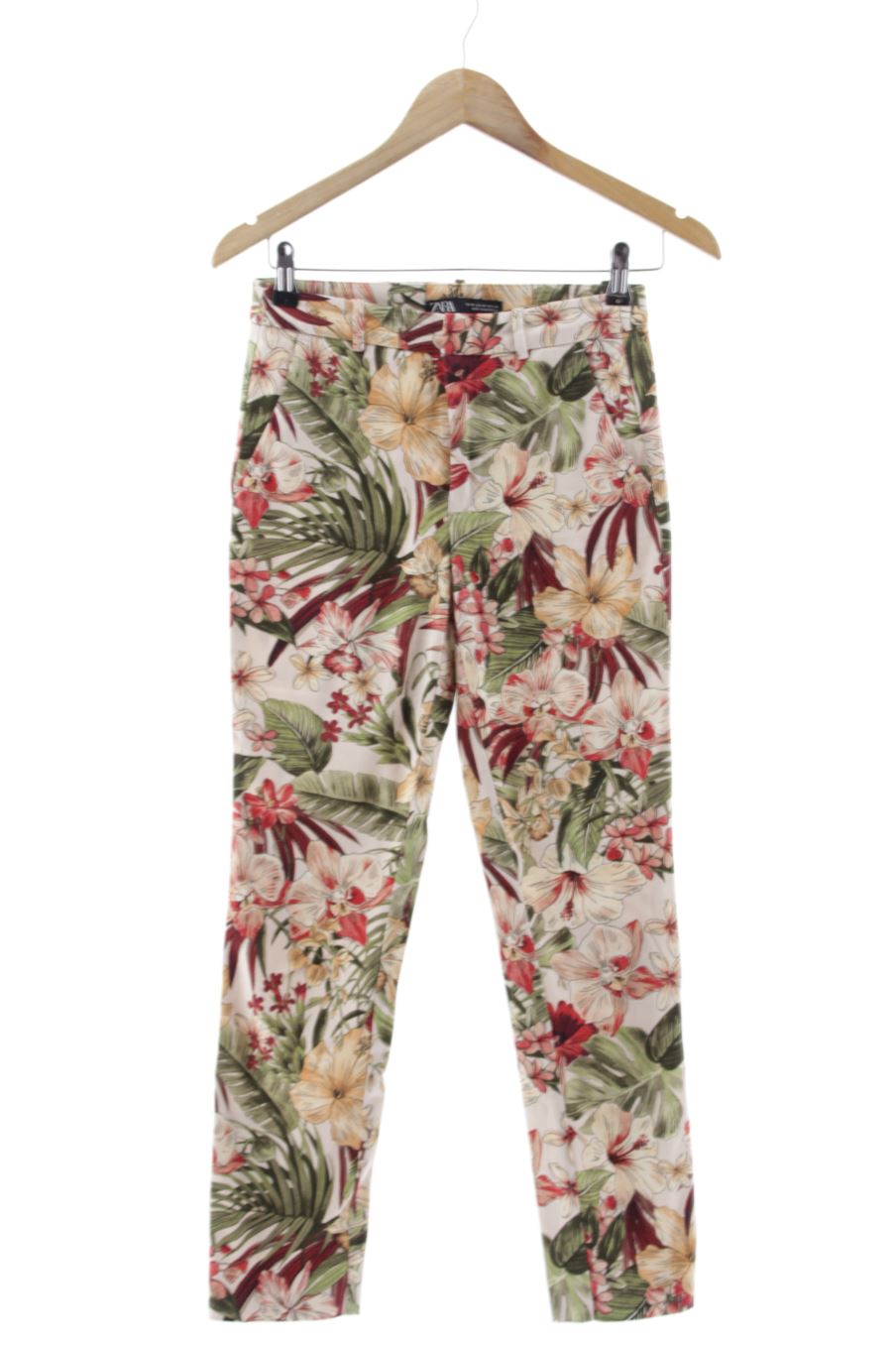 Pantalón de Zara de la talla XS, de color flores
