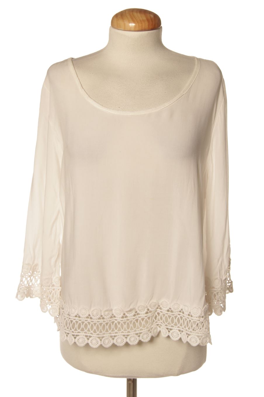 Blouse à manches courtes Made in italy de la taille S, de couleur blanc