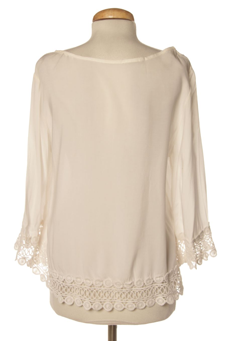 Blouse à manches courtes Made in italy de la taille S, de couleur blanc