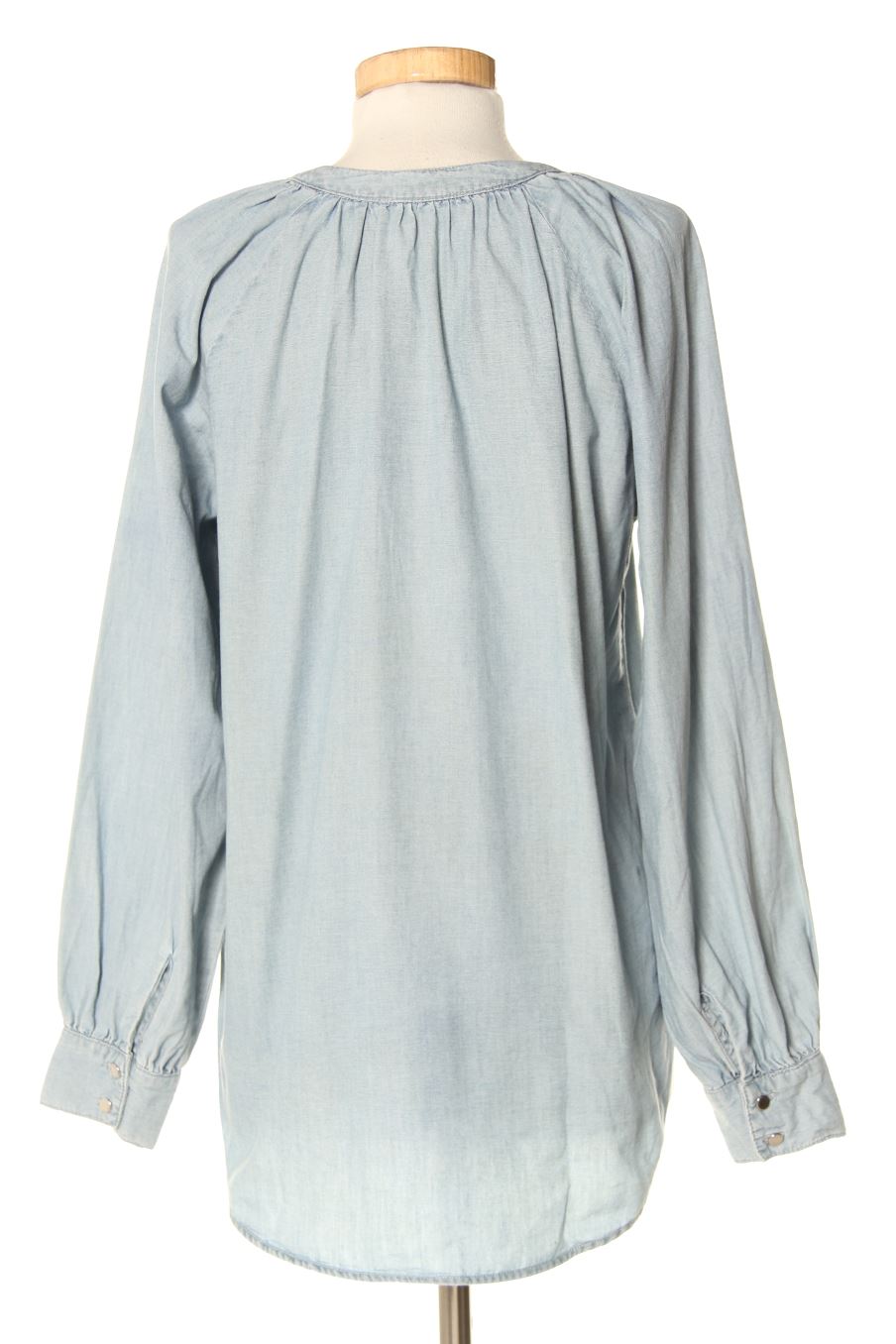 Blusa de manga larga de Mango de la talla S, de color azul de ropa vaquera