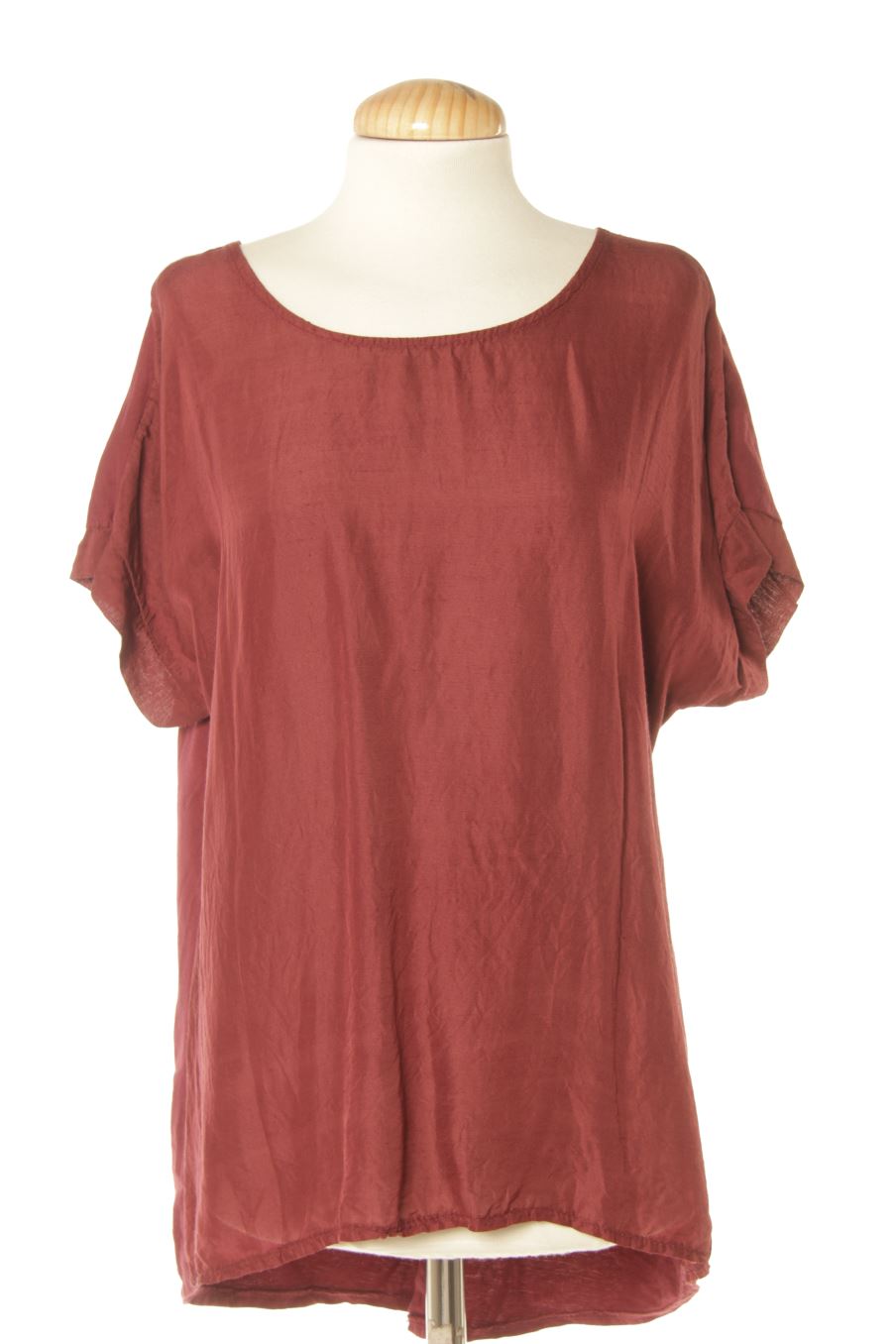 Blusa de manga corta de PERCENTIL de la talla M, de color burdeos