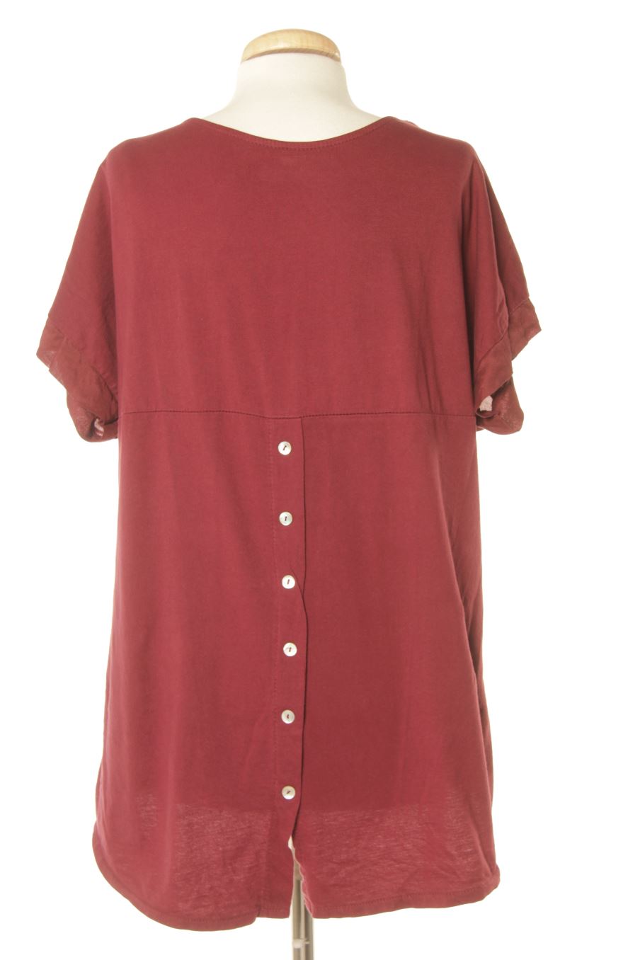Blusa de manga corta de PERCENTIL de la talla M, de color burdeos