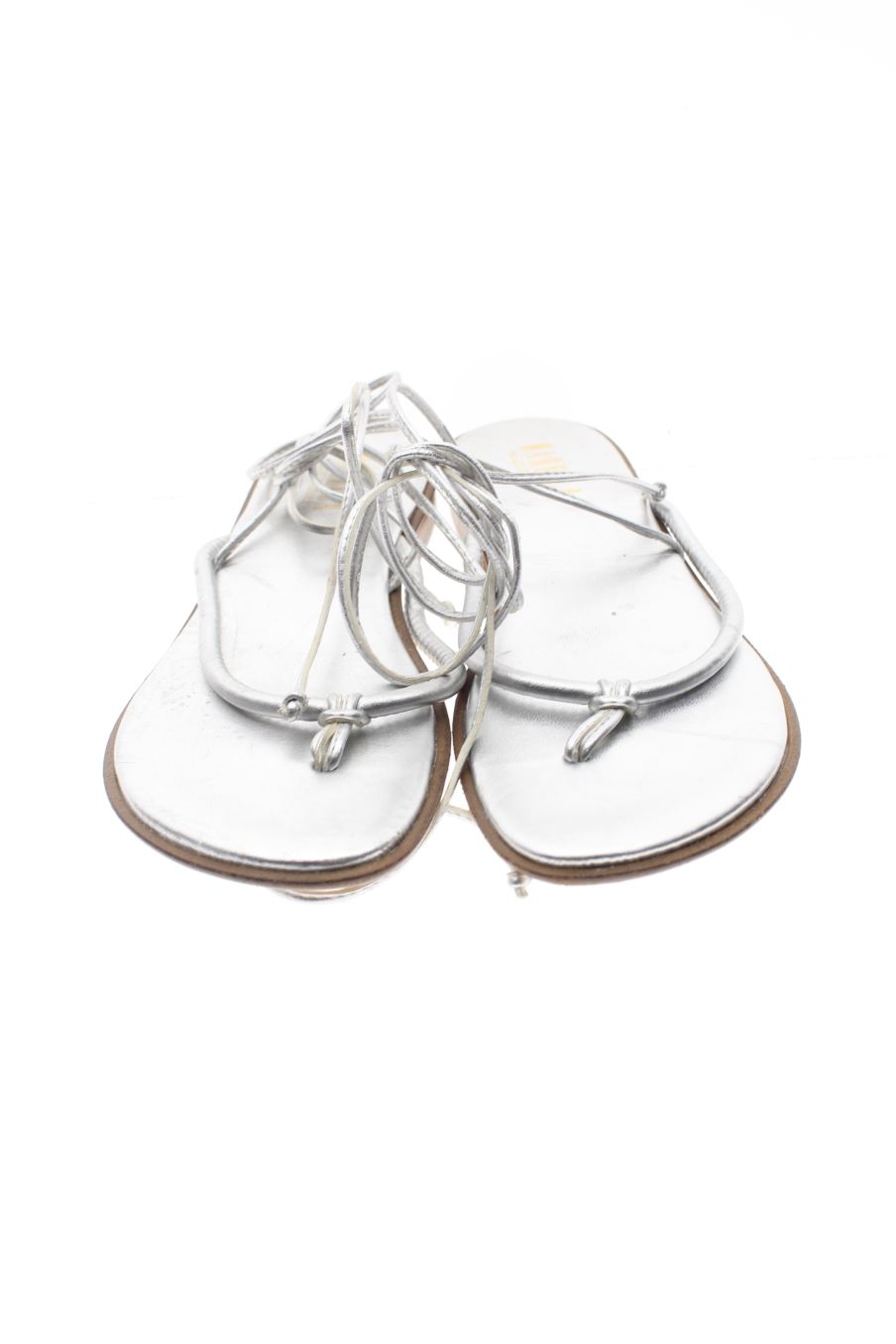 Sandalias planas de Marella Ferrera de la talla 36, de color plateado de