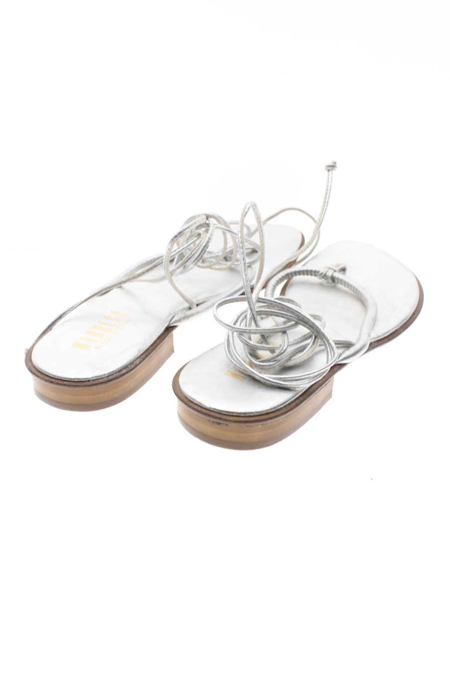 Sandalias planas de Marella Ferrera de la talla 36, de color plateado de