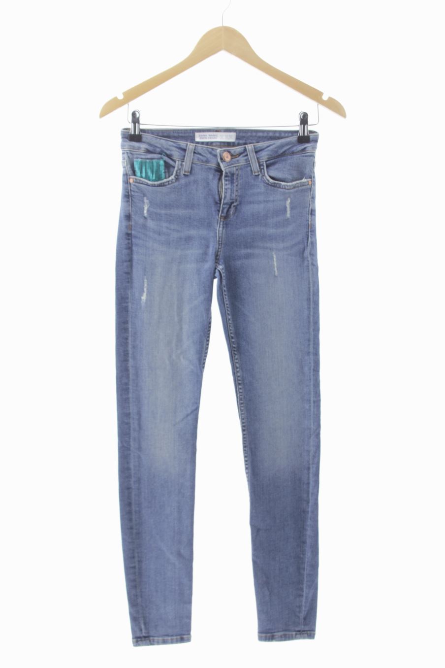 Jeans von Zara Größe 34, Farbe Blau, aus Jeanskleidung für