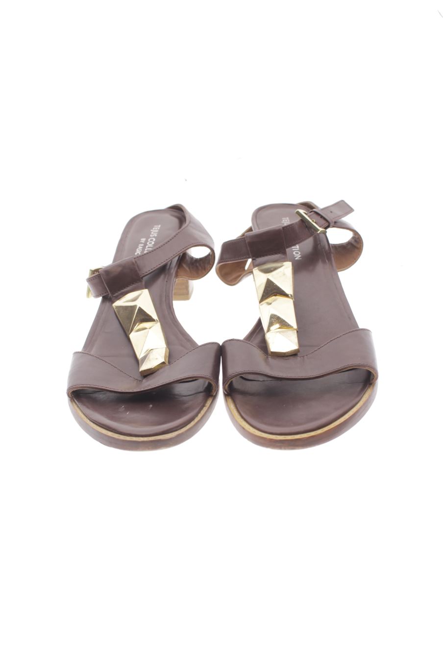 Sandalias tacon de Tejus de la talla 40, de color marrón de