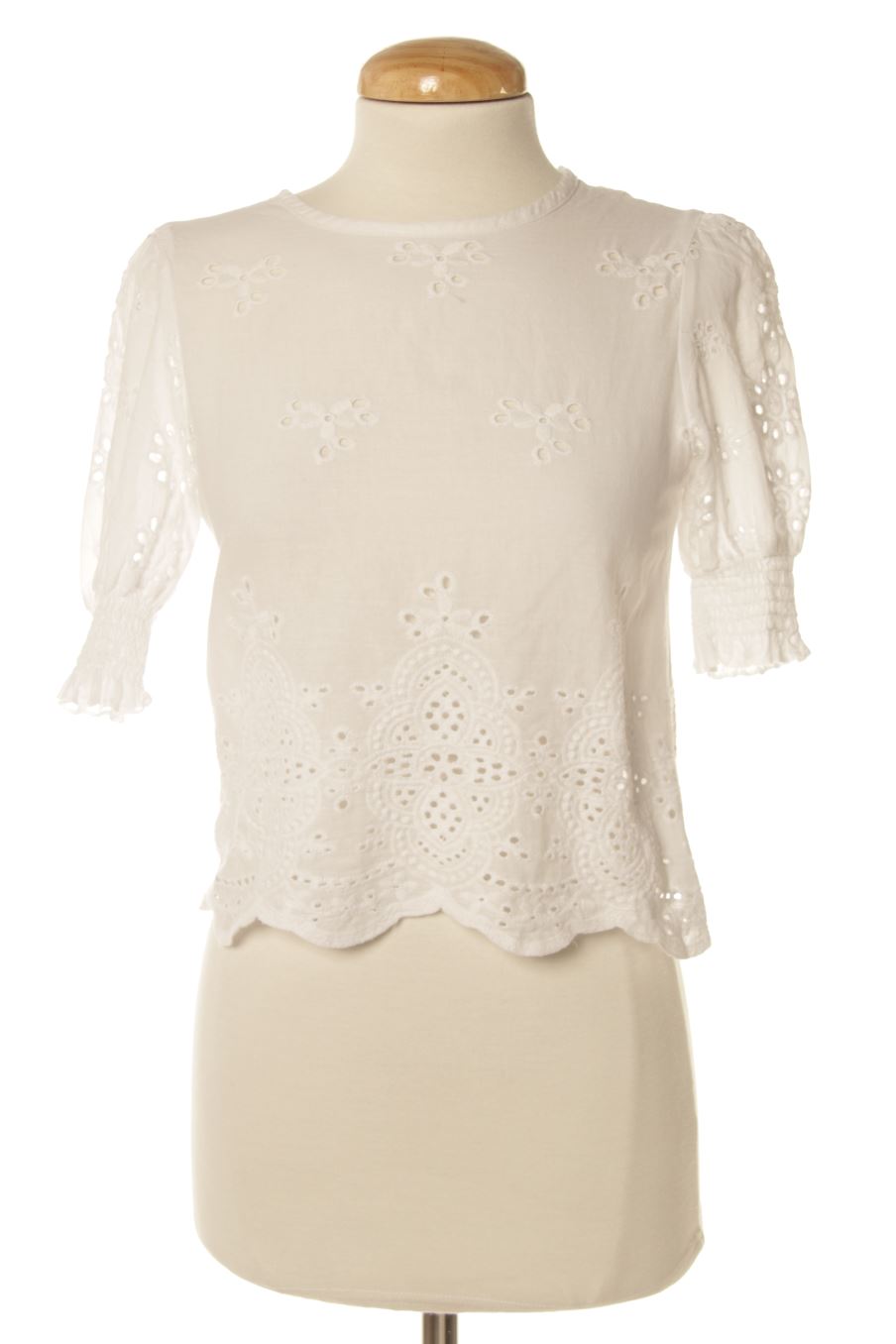 Blusa a maniche corte de PERCENTIL de la talla XS, de color bianco