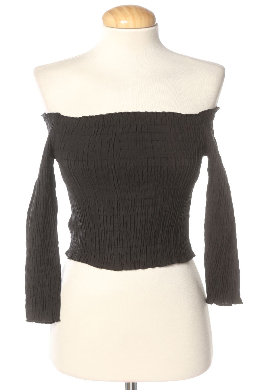 Blouse à manches courtes Zara de la taille S, de couleur noir