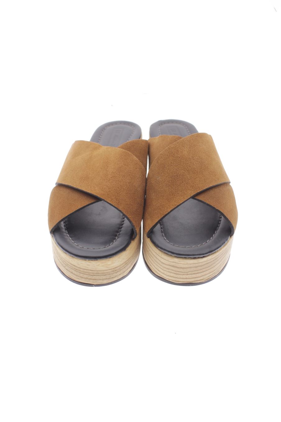 Plataformas de Massimo Dutti de la talla 38, de color marrón de