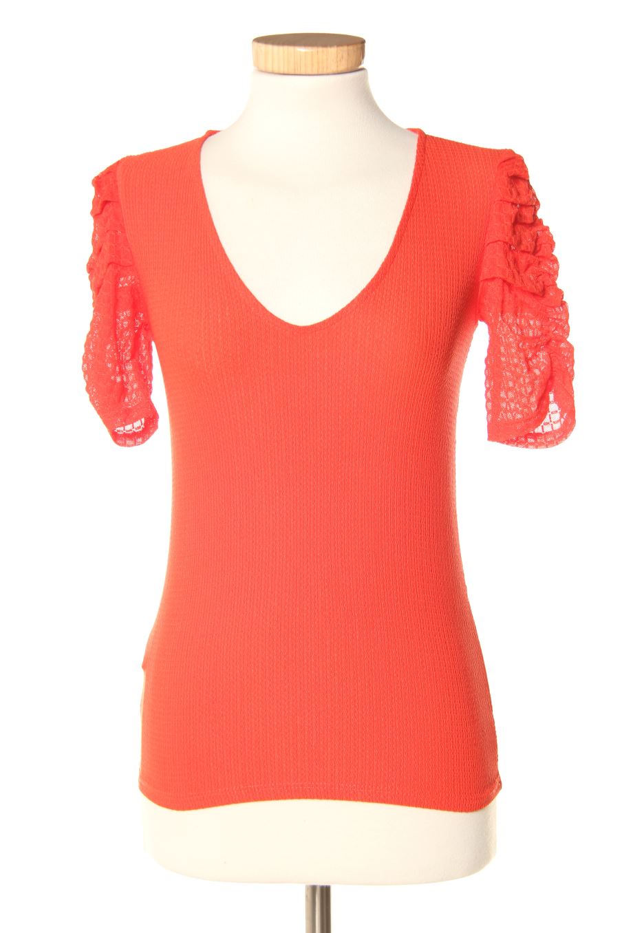 T-Shirt von Mango Größe XS, Farbe Rot, für