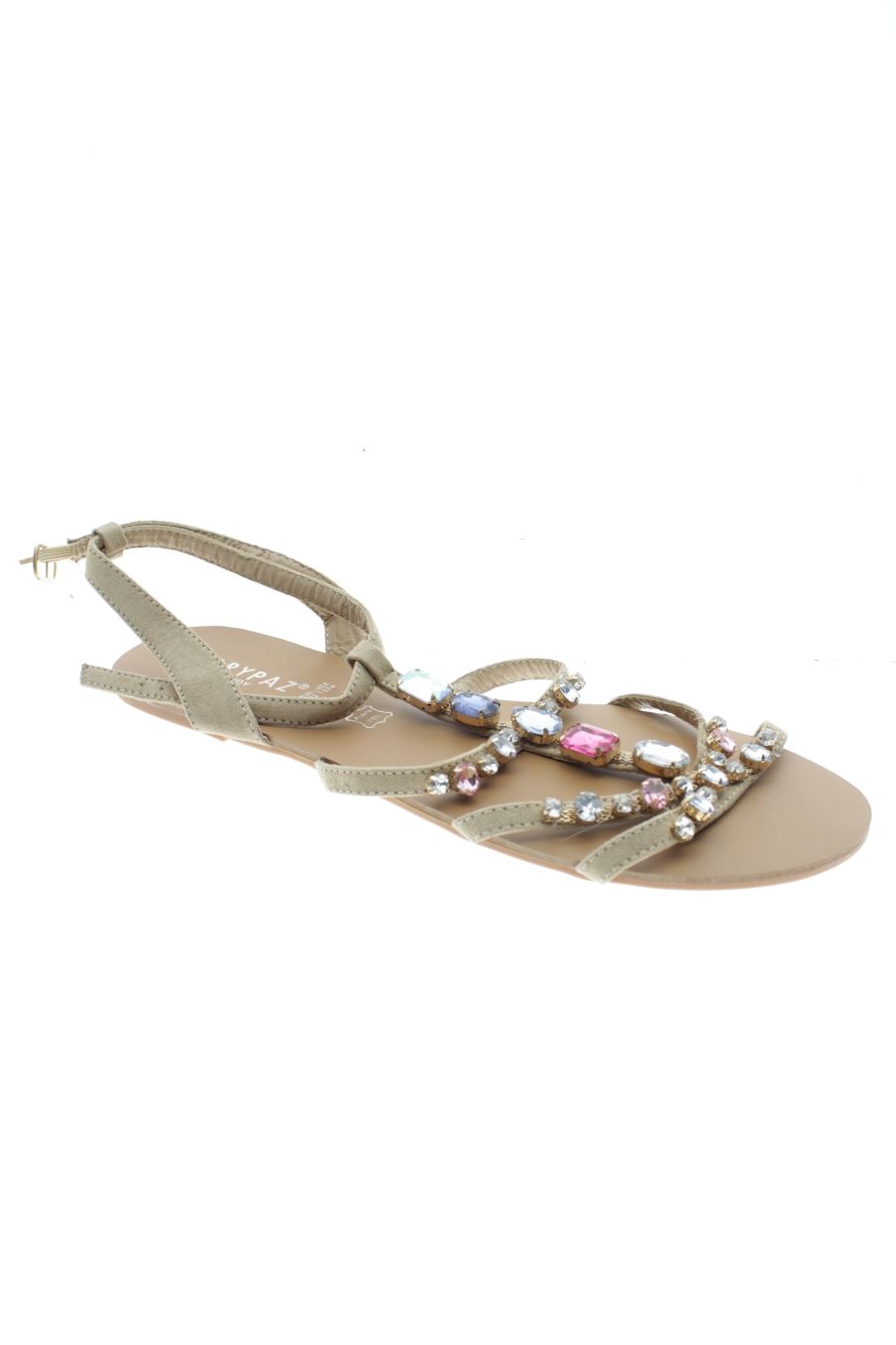 Sandalias planas de Mary Paz de la talla 42, de color marrón de
