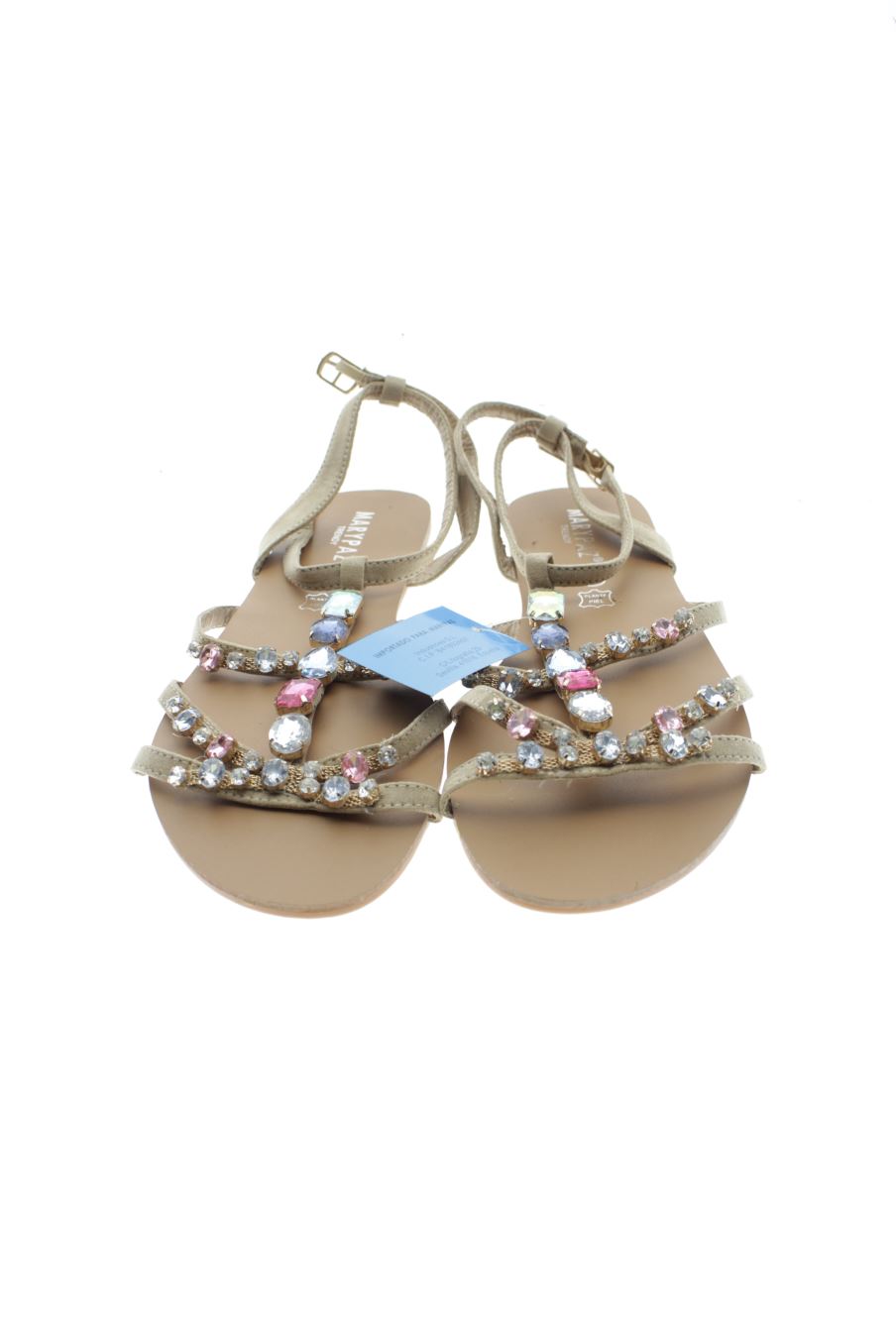 Sandalias planas de Mary Paz de la talla 42, de color marrón de