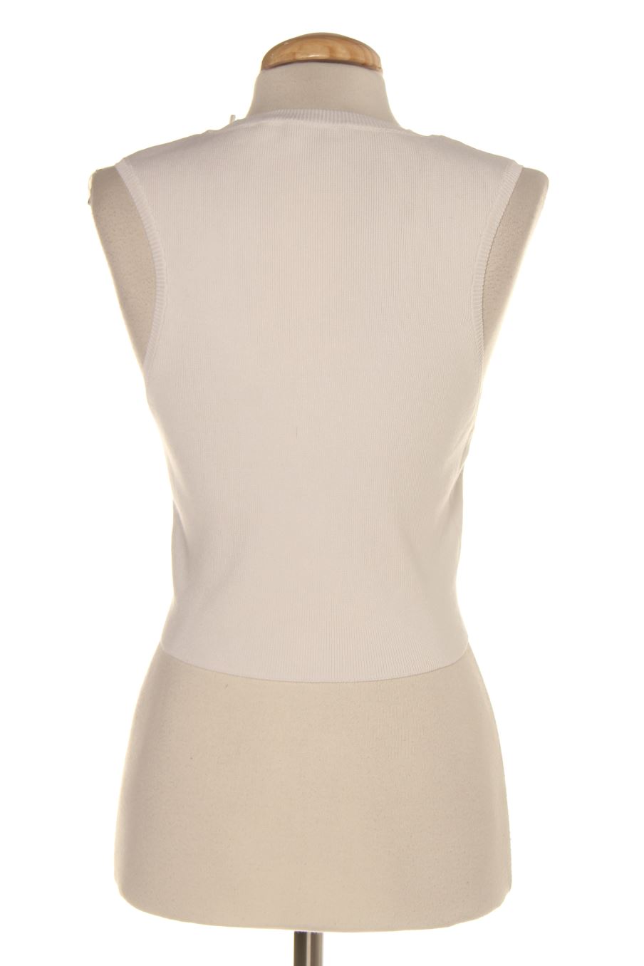 Chaleco de tela de Zara de la talla M, de color blanco
