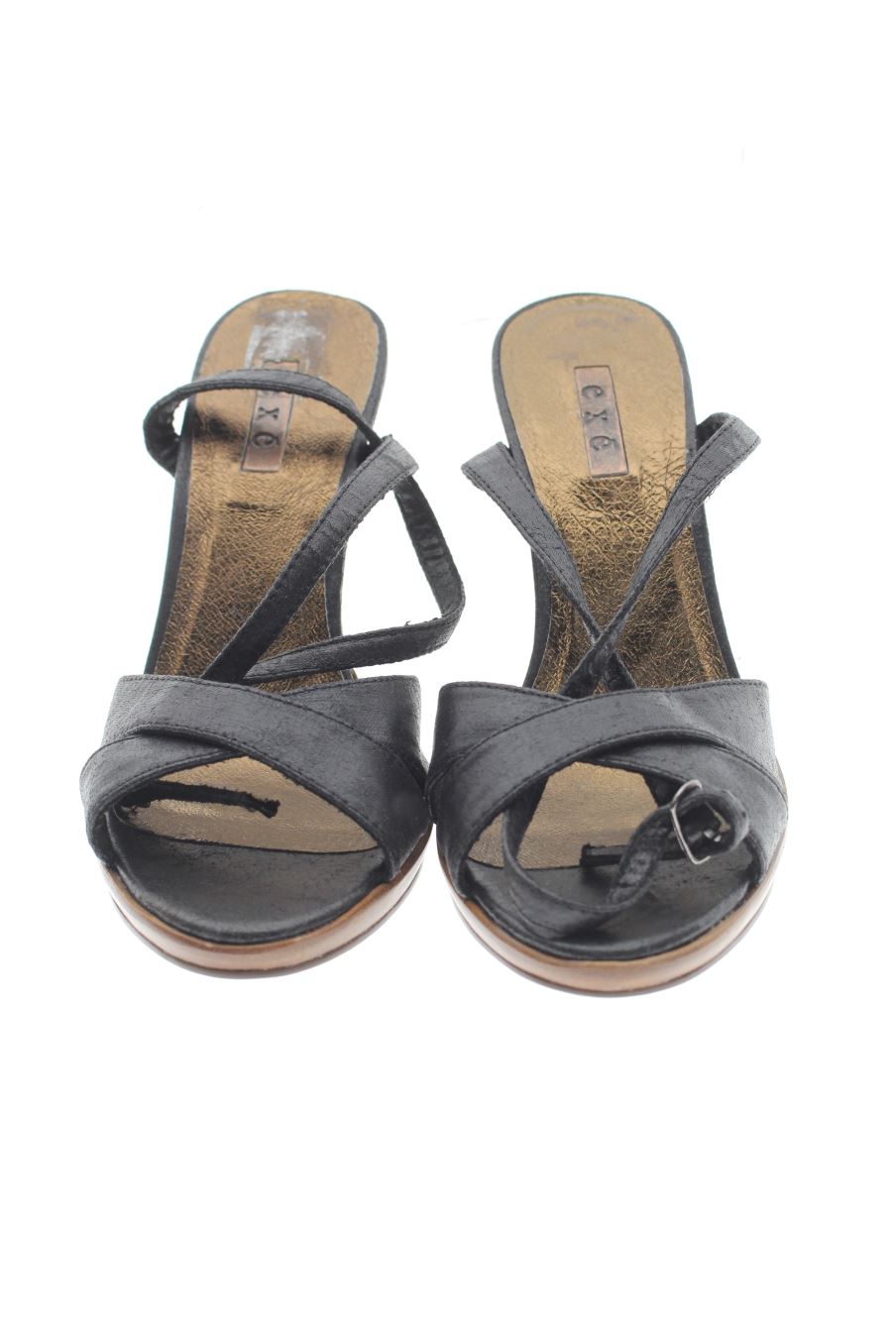 Sandalias tacon de Exe de la talla 37, de color negro de