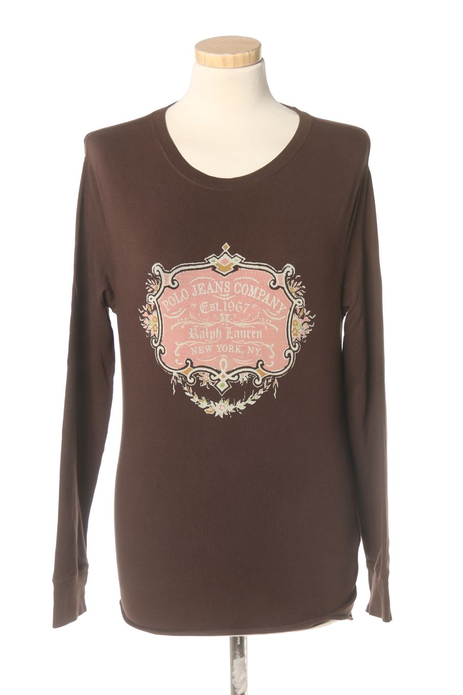 T-shirt à manches longues Polo Ralph Lauren de la taille S, de couleur marron