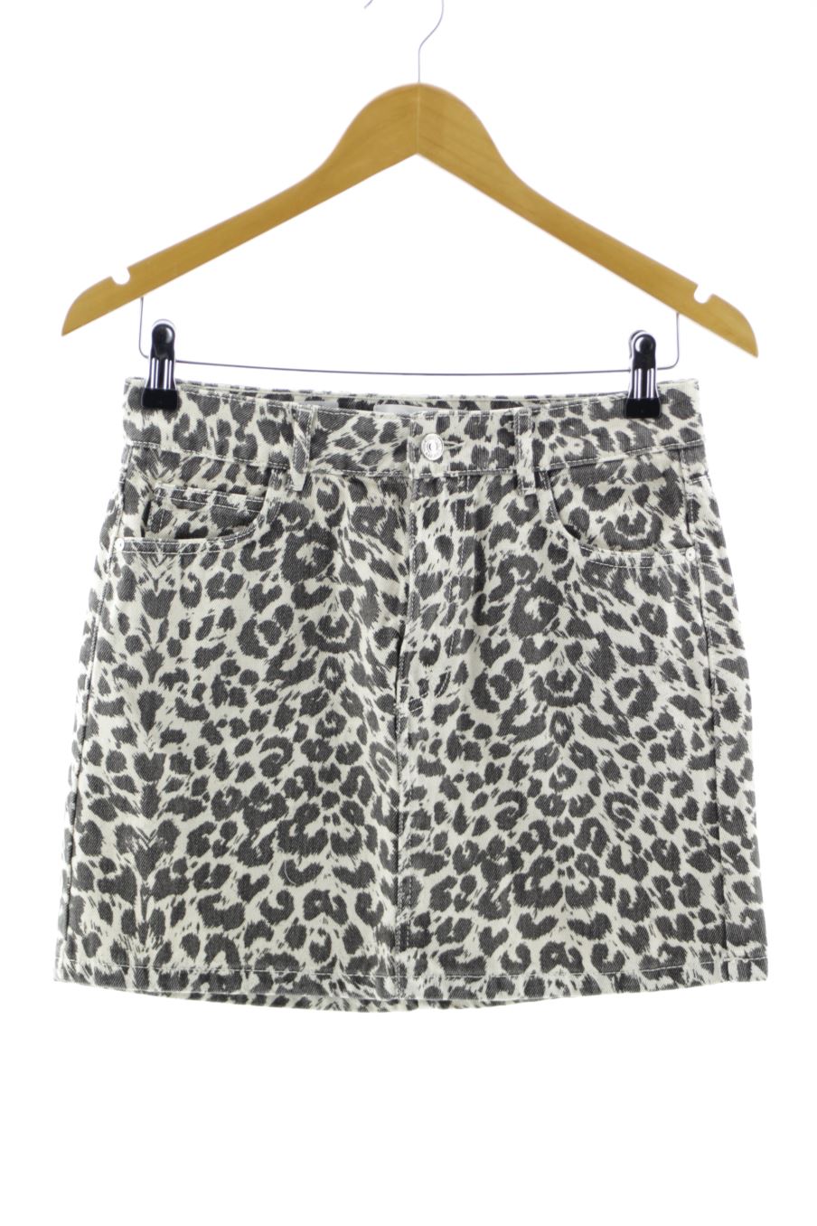 Jupe Mango de la taille XS de couleur animal print de denim