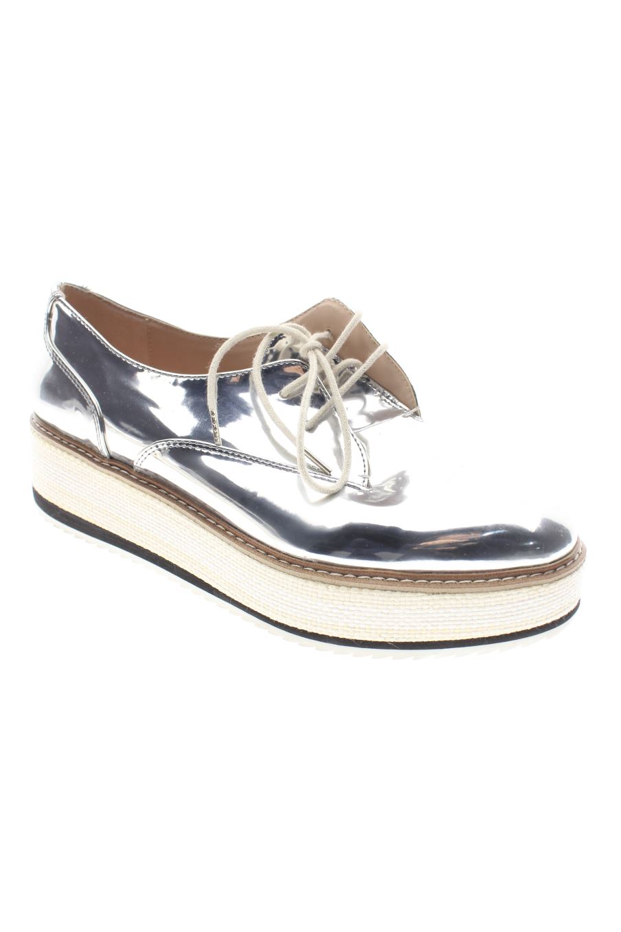 Plataformas de Zara de la talla 41, de color plateado de