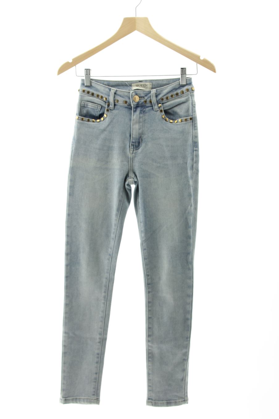 Jeans Queen Hearts Paris de la taille S, de couleur bleu de denim