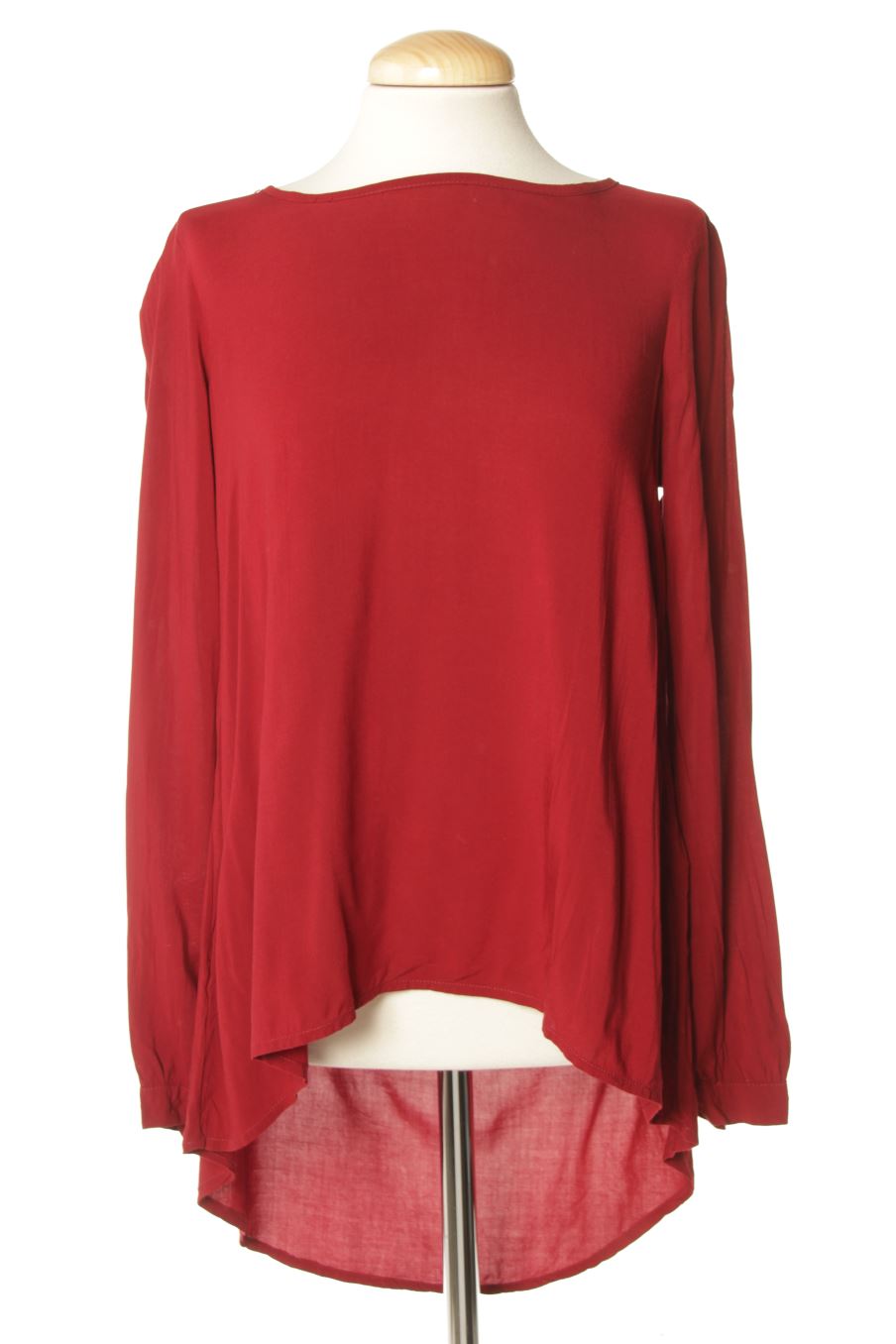 Blusa de manga larga de Naf Naf de la talla 36, de color burdeos
