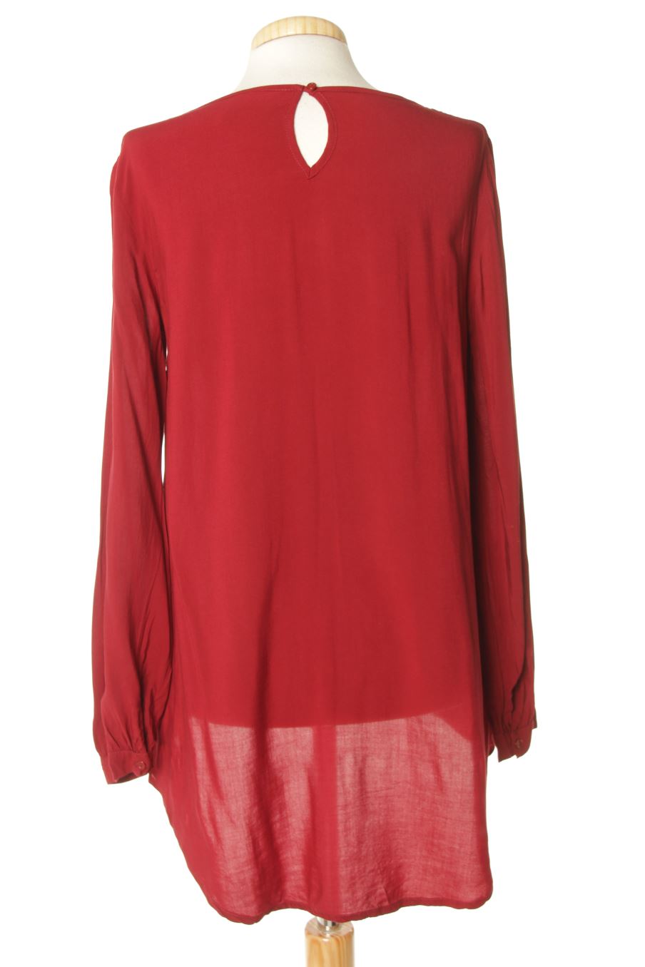 Blusa de manga larga de Naf Naf de la talla 36, de color burdeos