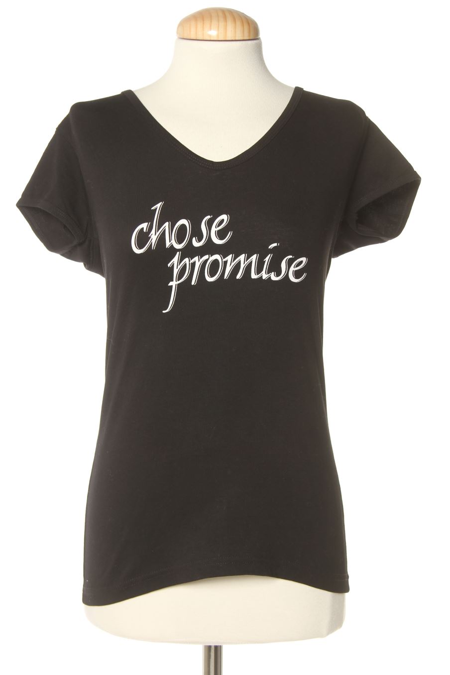 Camiseta de Chose Promise de la talla S, de color negro
