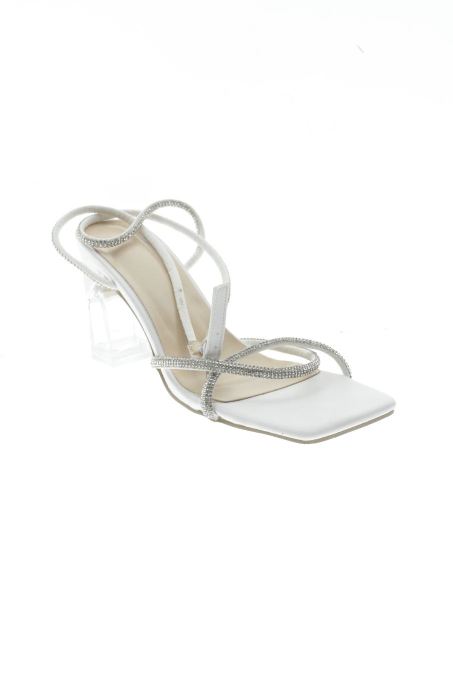 Sandalias tacon de PERCENTIL de la talla 40, de color blanco de