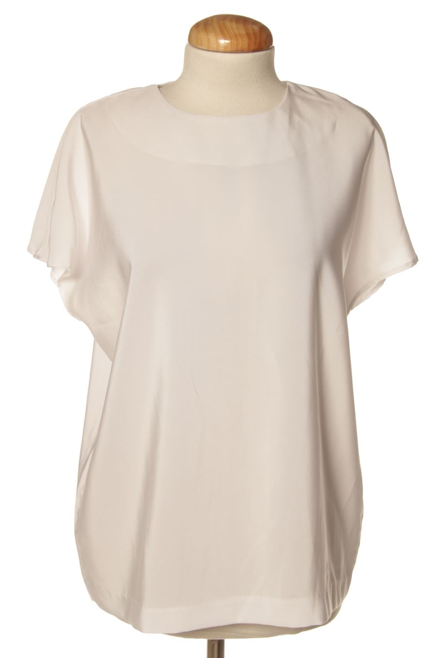 Blusa de manga corta de Cortefiel de la talla L, de color blanco