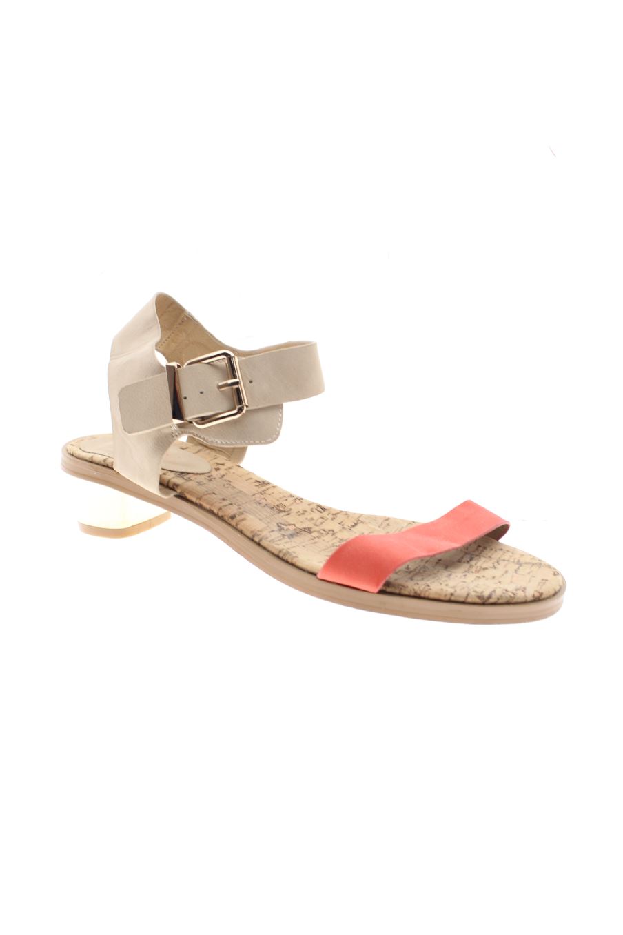Sandalias tacon de Just Fab de la talla 40, de color naranja de