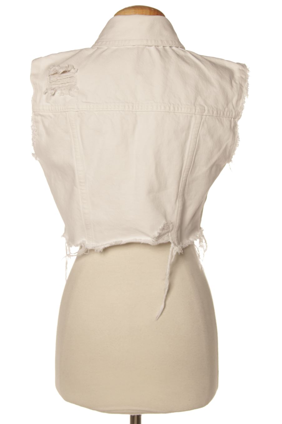 Chaleco de tela de Zara de la talla XS, de color blanco de ropa vaquera