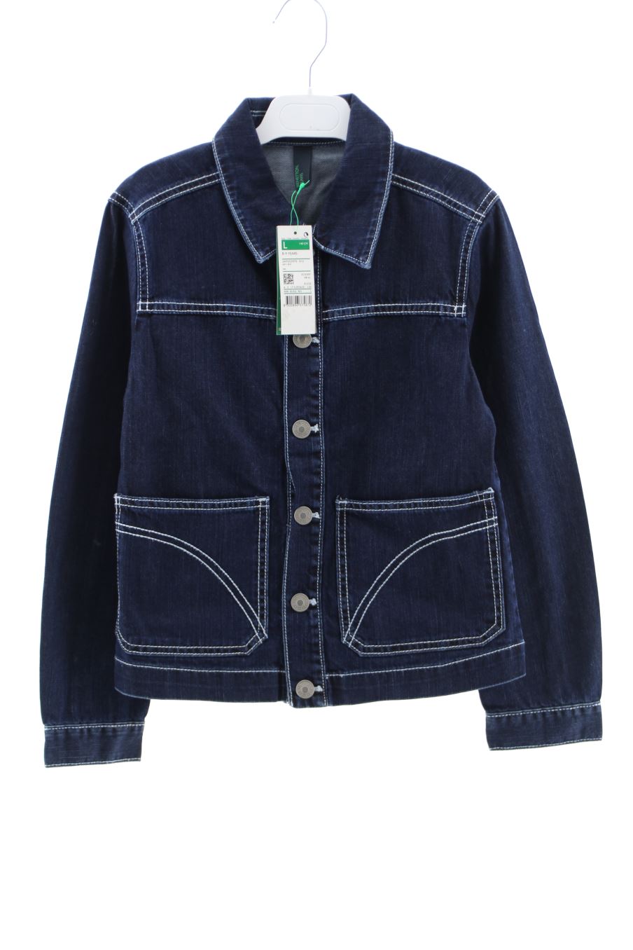 Cazadora de Benetton de la talla 8 años de denim con etiqueta