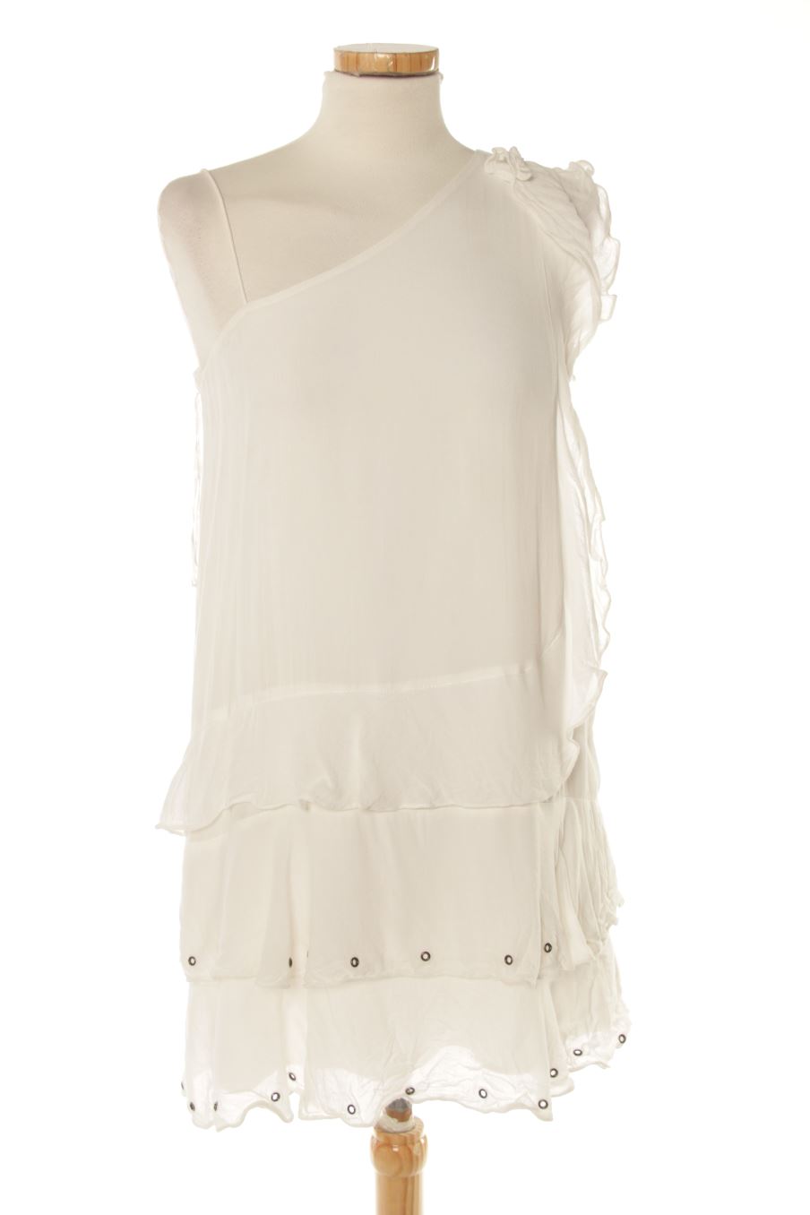 Robe casual Trafaluc de la taille S, de couleur blanc