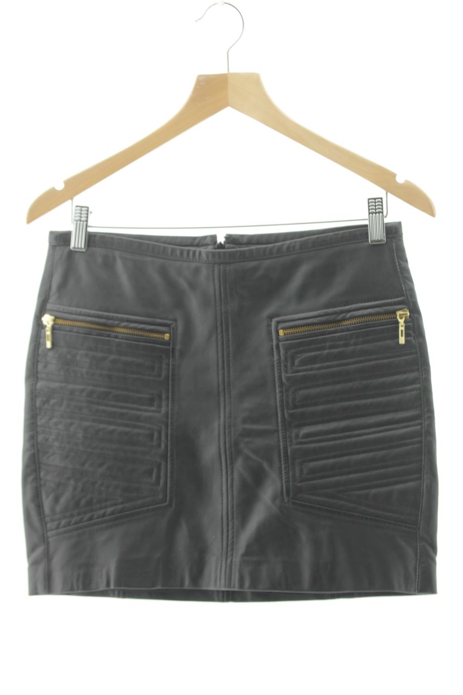 Jupe MANGO SuiT de la taille 36, de couleur noir de cuir et daim