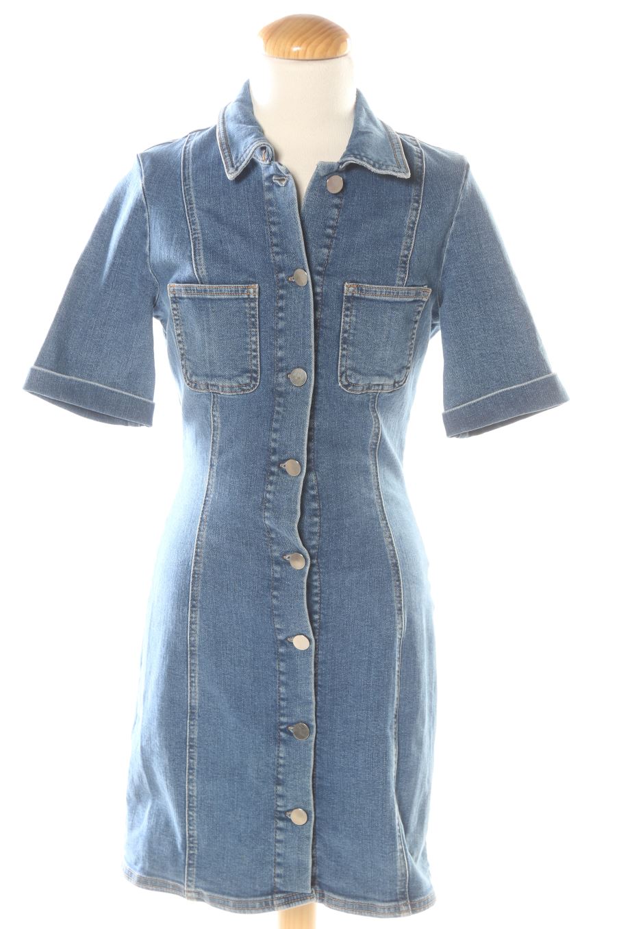 Robe casual Zara de la taille XS, de couleur bleu de denim