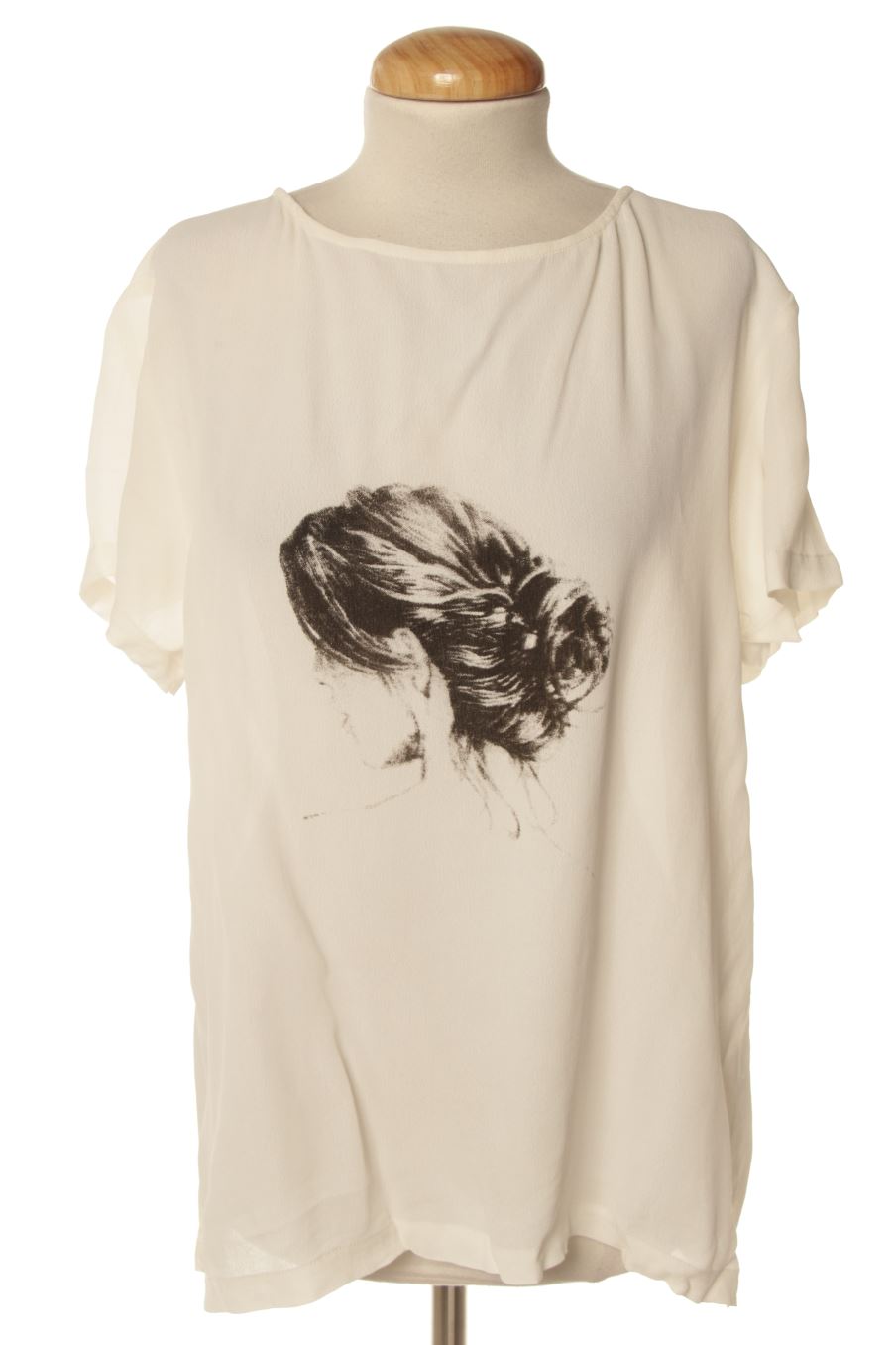 Blouse à manches courtes Amichi de la taille L, de couleur blanc