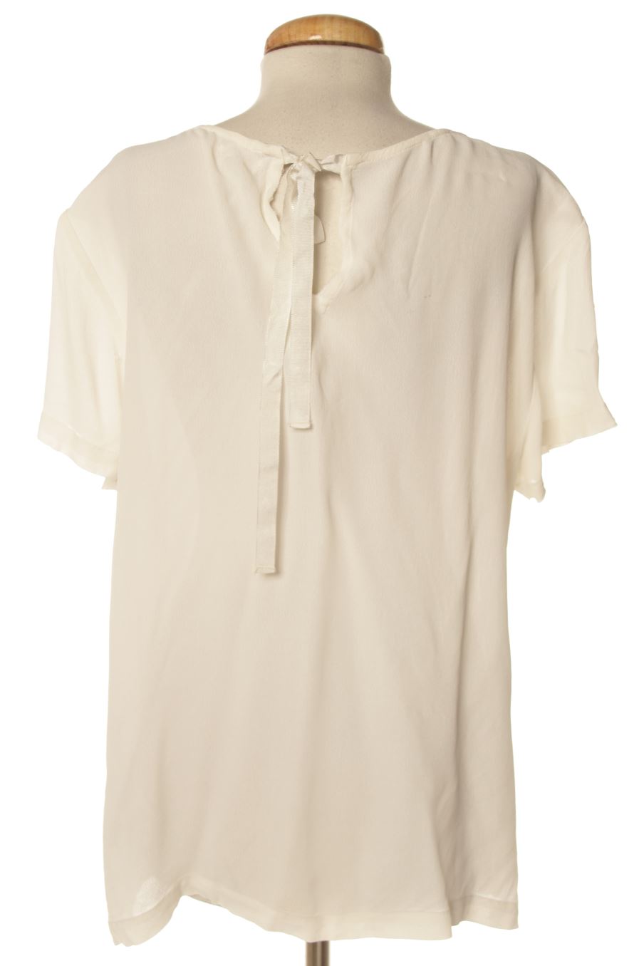 Blouse à manches courtes Amichi de la taille L, de couleur blanc
