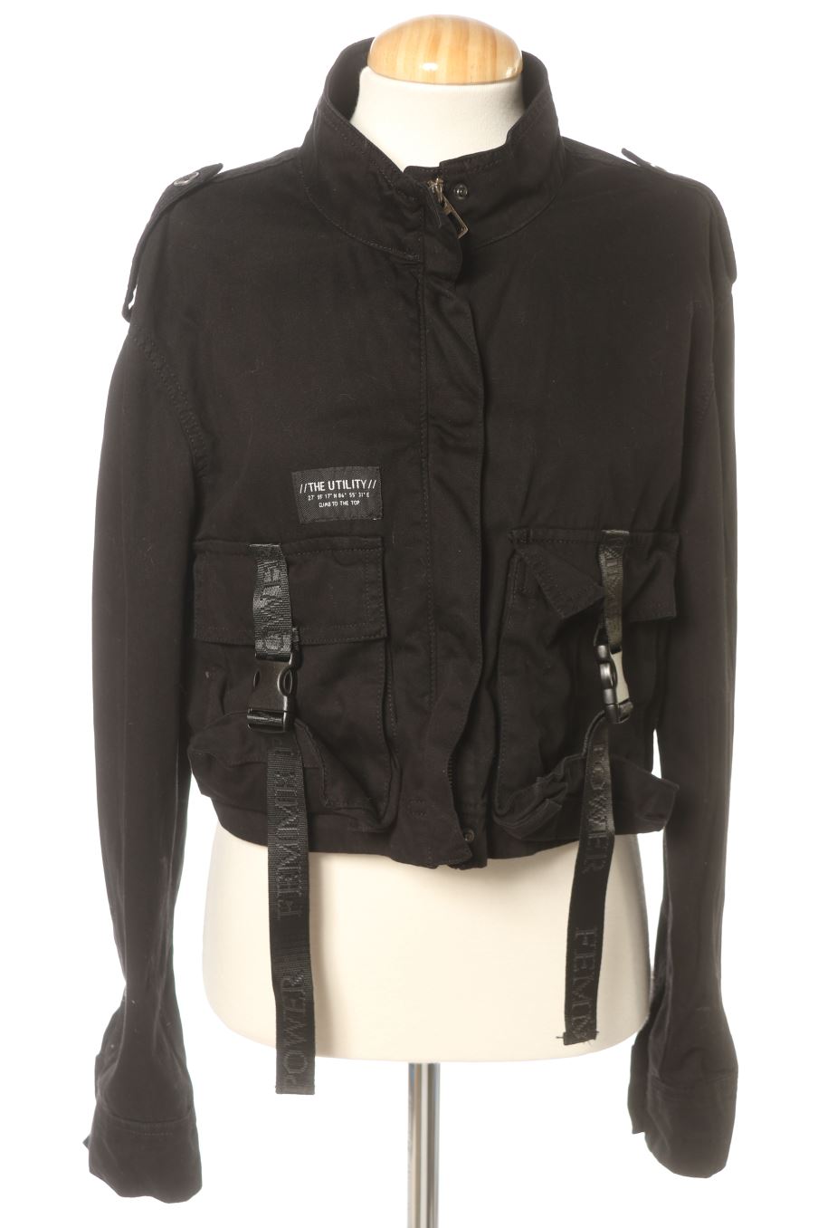 Blouson Bershka de la taille L, de couleur noir