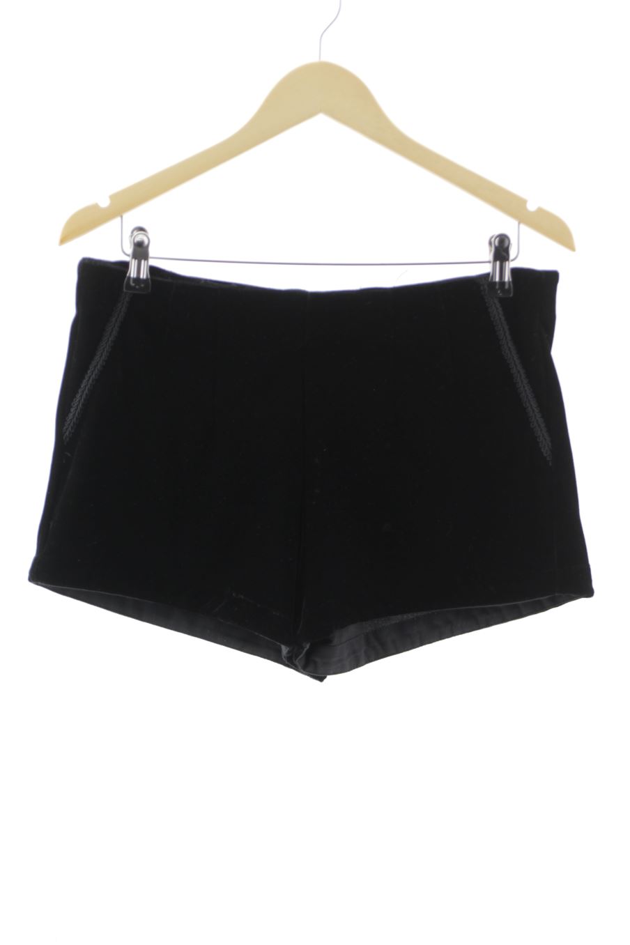 Shorts Stradivarius de la taille 36, de couleur noir de velours