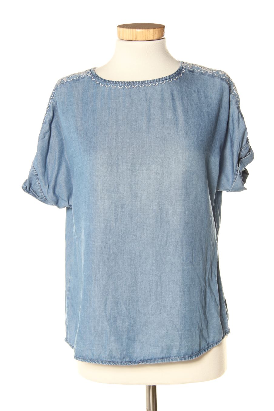 Blouse à manches courtes Promod de la taille 36, de couleur bleu