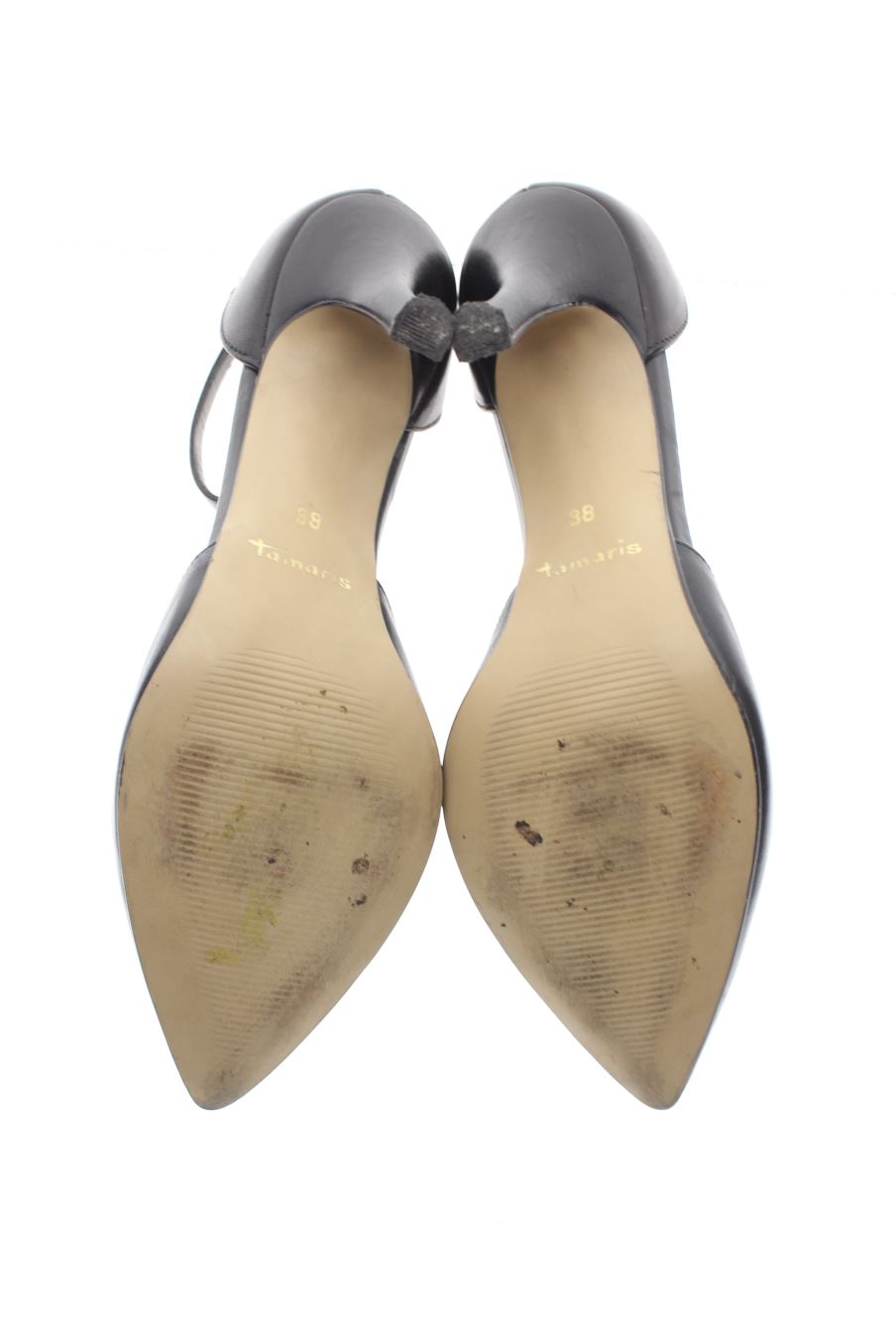 Sandalias tacon de Tamaris de la talla 38, de color negro de
