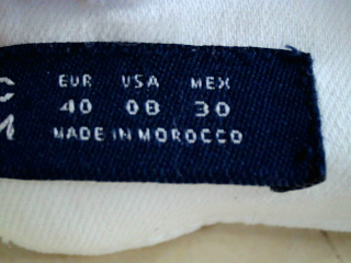 Vaquero de Zara de la talla 40, de color blanco de ropa vaquera