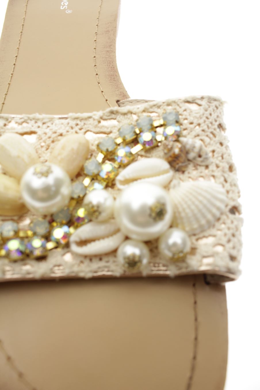 Sandalias planas de Ideal Shoes de la talla 40, de color beige de
