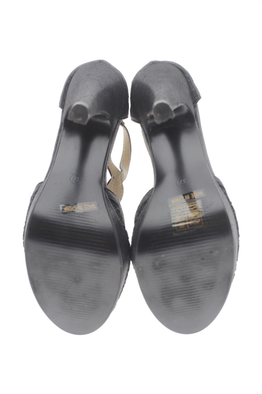 Sandalias tacon de Top Girl de la talla 37, de color negro de