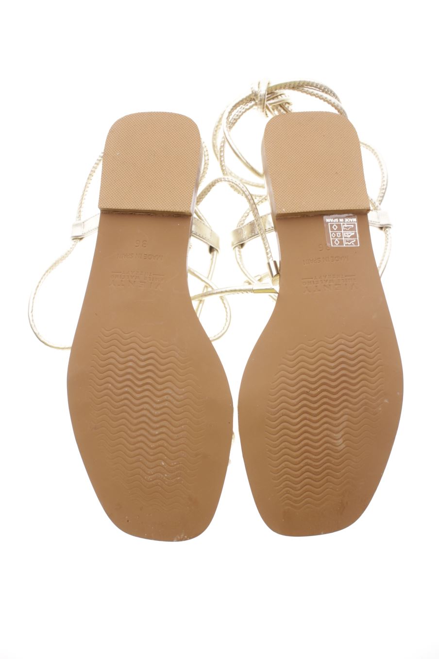 Sandalias planas de Vienty de la talla 36, de color dorado de