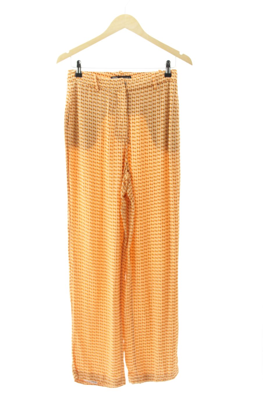Pantalon Casual Zara de la taille S, de couleur orange