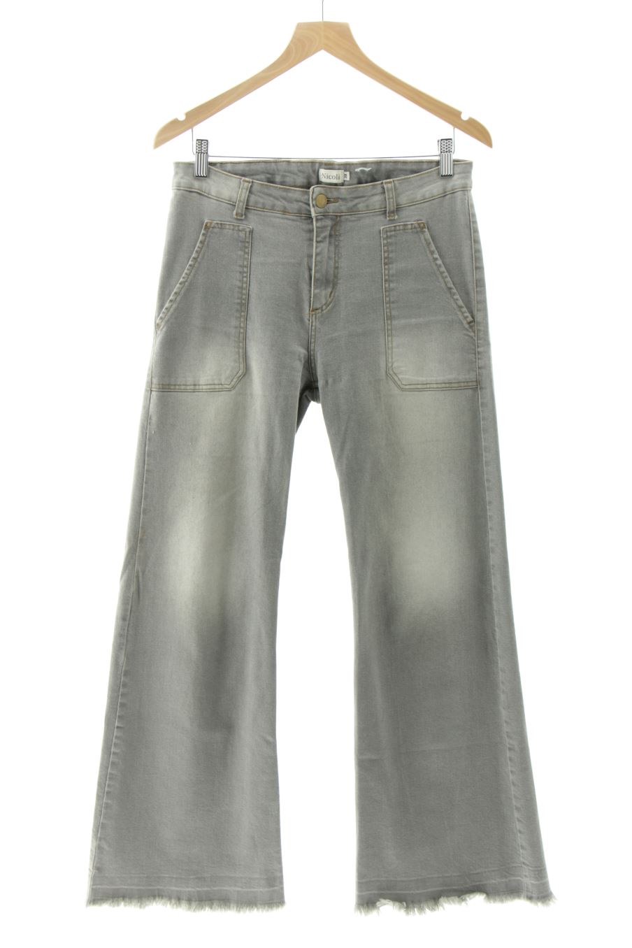 Jeans von Nicoli Größe 38, Farbe Grau, aus Jeanskleidung für